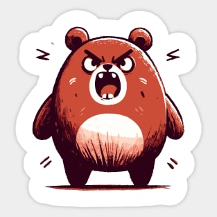 Cartoon angry bear Sticker